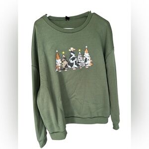 SHEIN CURVE -Green Christmas 🎄 Graphic Sweat shirt